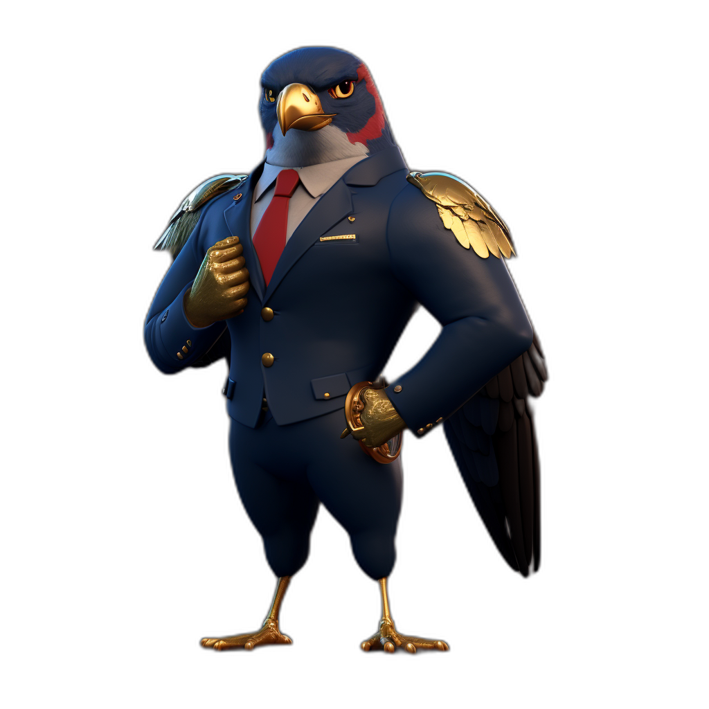 une caricature d'un oiseau portant un costume et une cravate